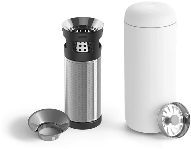 Fellow Carter Move Mug termo puodelis + arbatinukas 473 ml Baltas