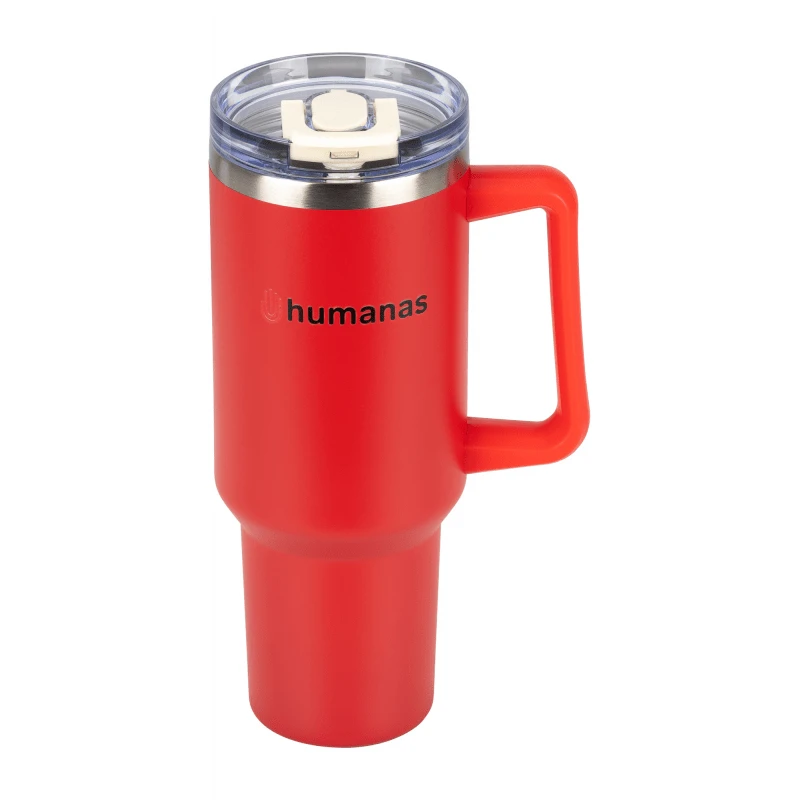 Termosas - Humanas Viva 1200 ml, Nepralaidus, Šiaudelis/Antgalis, Raudona