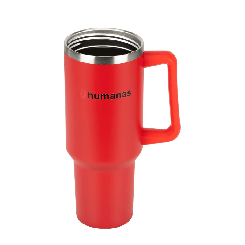 Termosas - Humanas Viva 1200 ml, Nepralaidus, Šiaudelis/Antgalis, Raudona