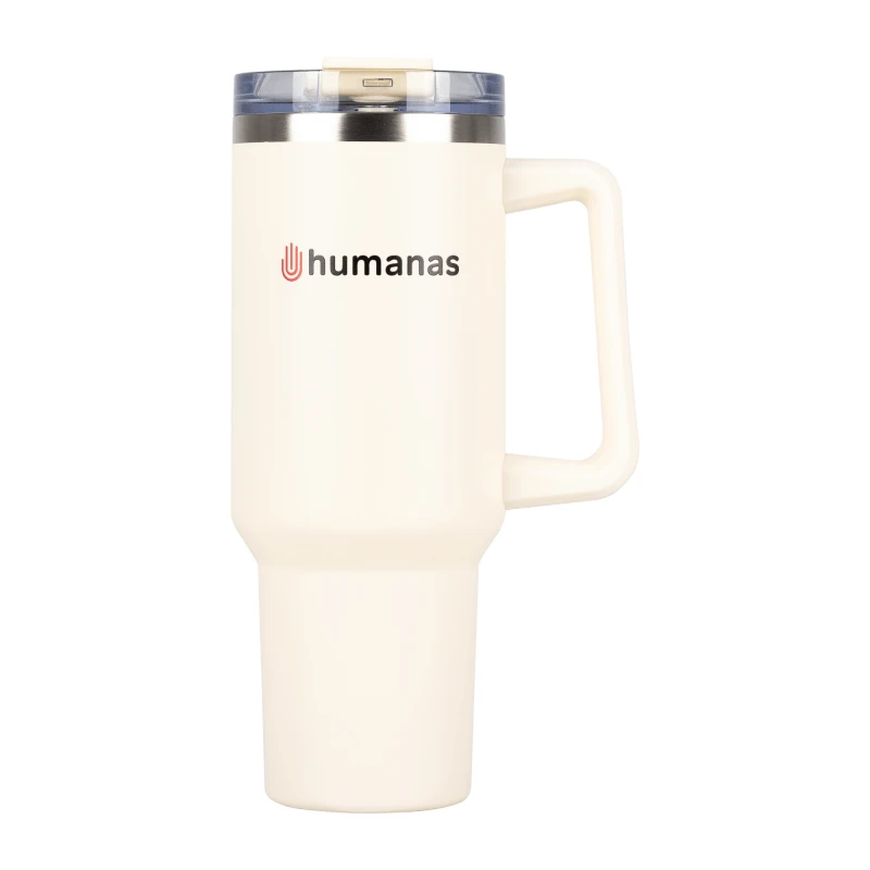 Termosas - Humanas Viva 1200 ml Nerūdijančio Plieno Dvigubo Sienelės Smėlinis