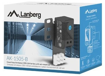 LANBERG AK-1505-B uždaros kilpos termostatas 10A su ausimi ir gnybtų bloku Juodas