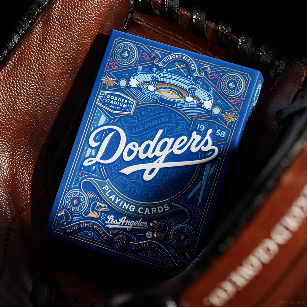 Theory 11 Žaidimo kortos - Theory11 Los Angeles Dodgers 52 kortų kaladė mėlyna, auksinė, raudona