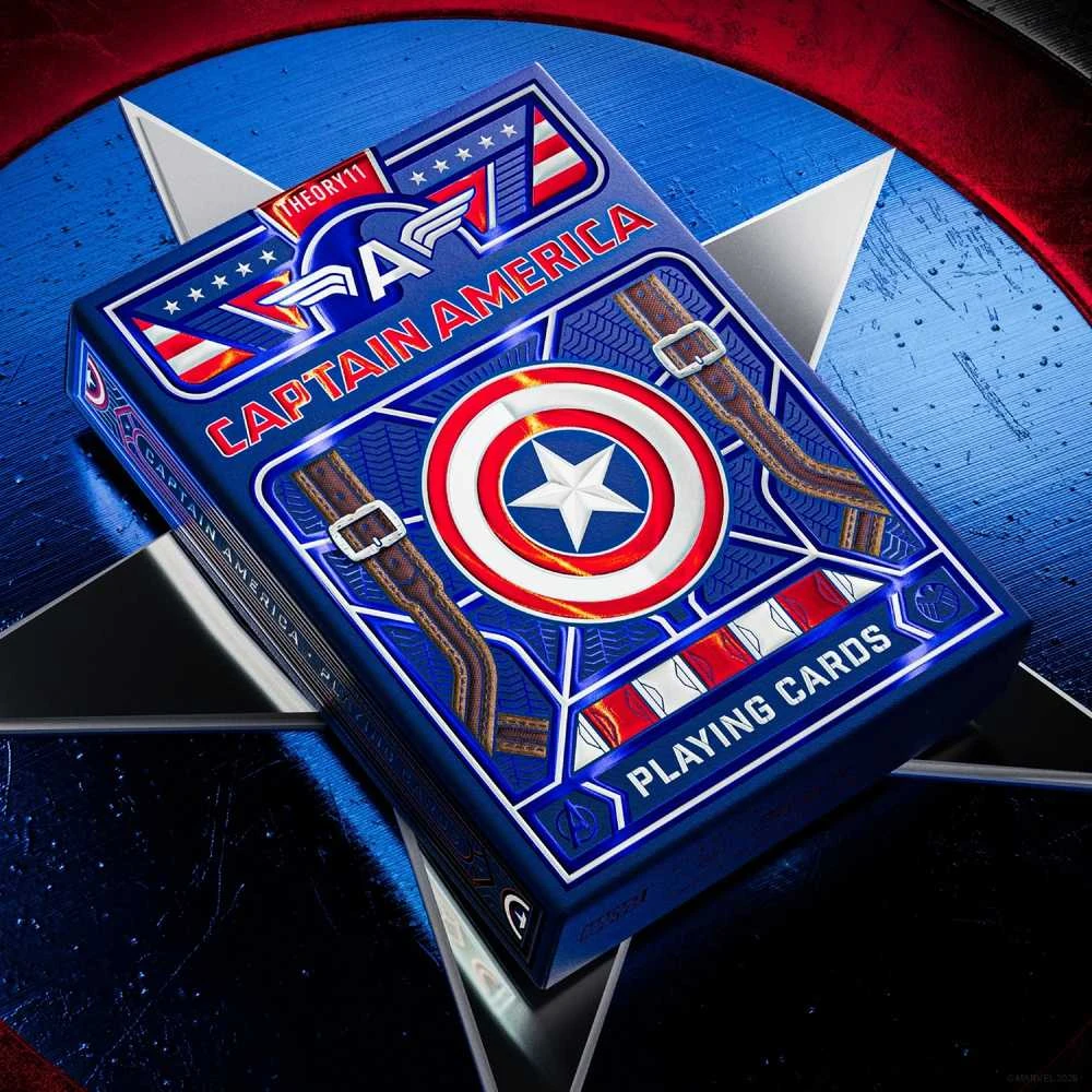 Theory 11 Marvel Kapitonas Amerika žaidimo kortos – premium, kolekcinės, pokeriui