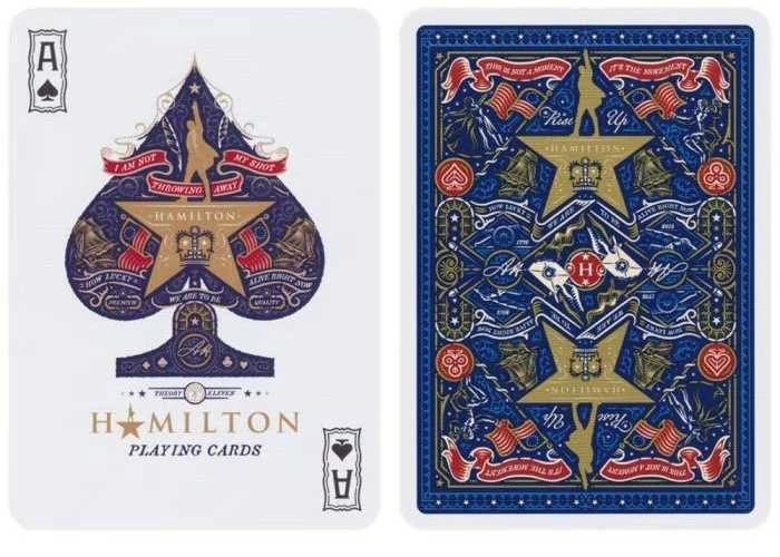 Theory 11 Hamilton žaidimo kortos Theory11 kolekcinė premium kaladė miuziklo fanams