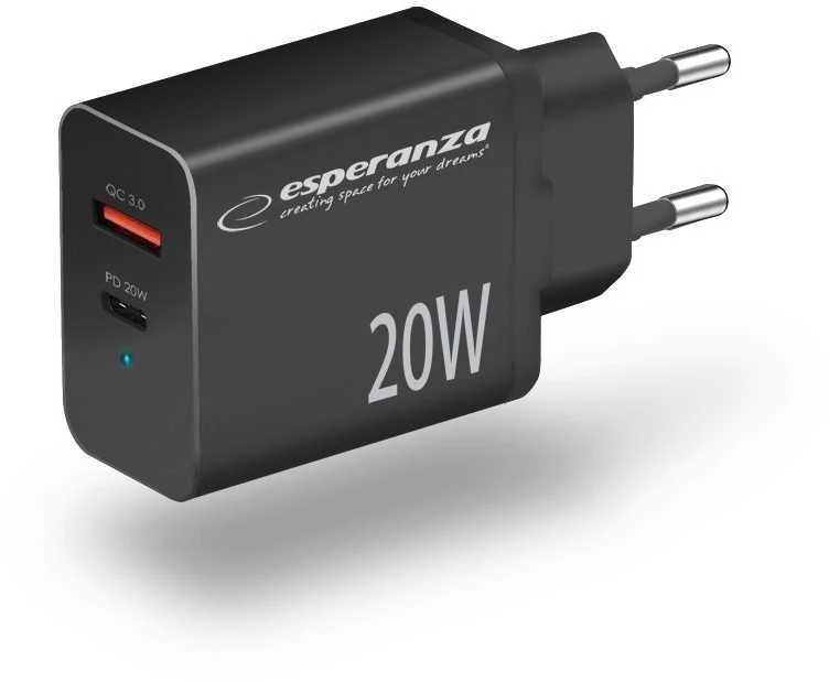 Tinklo Įkroviklis - Esperanza EZC105K 20W Juodas