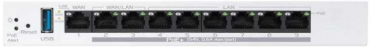 Asus | 9 prievadų gigabito „PoE+“ VPN, laidinis, maršrutizatorius | EBG19P | 802.11ac | Ethernet LAN (RJ-45) jungtys 8 | Tinklo palaikymas: Taip | MU-MiMO: Ne | 5G | Antenos tipas: Vidinė