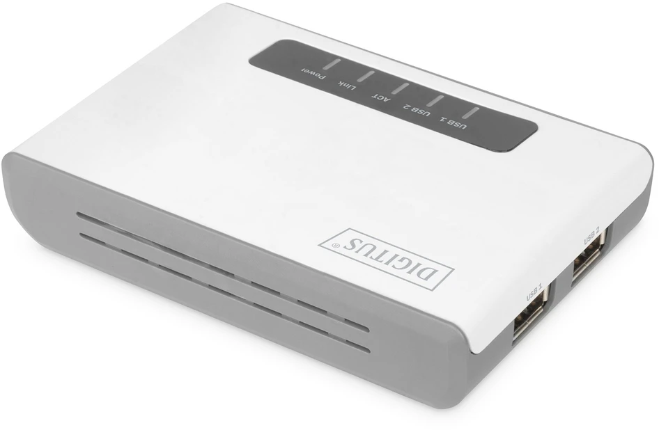 Tinklo Įranga - Digitus 2 Port USB 2.0 Belaidis Multi-Funkcinis Tinklo Serveris 300 Mbps