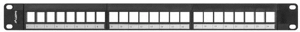 LANBERG PPKS-1024-B Keystone Patch Panel 19 colių 24 prievadas 1U juodas