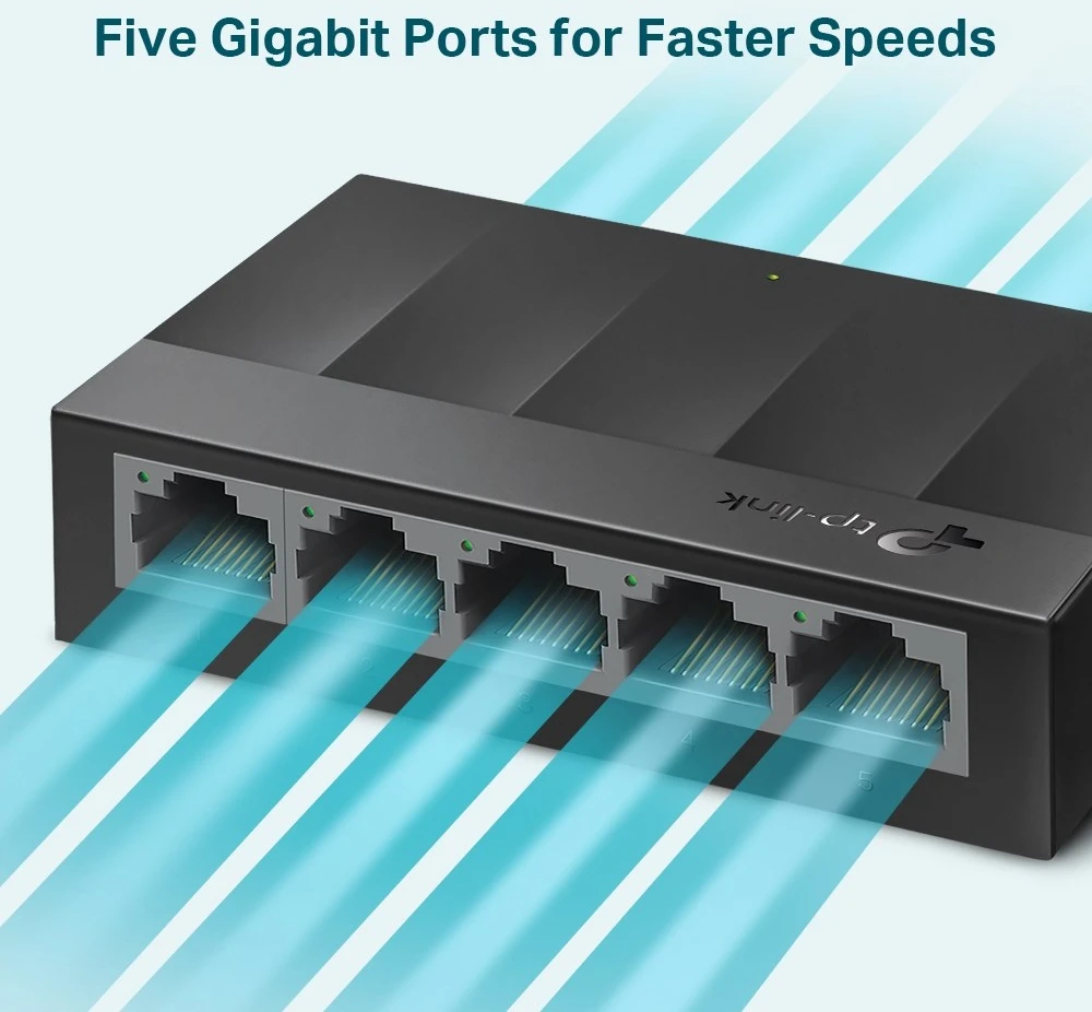 Šakotuvas TP-LINK LiteWave 5 prievadų Gigabit Desktop Switch 5 Gigabit RJ45 Ports Desktop Plastikinis dėklas