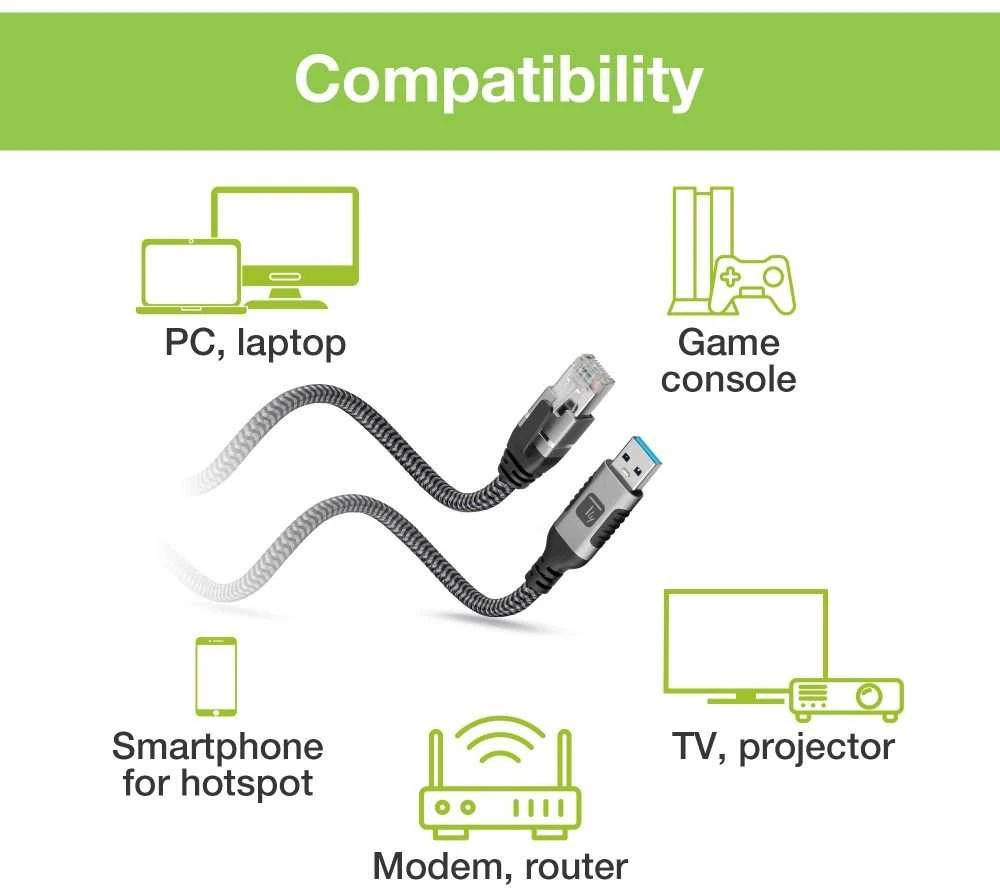 Techly ICOC U3A-RJ45-010 networking cable Juodas, Sidabrinis 1 m Cat6 F/UTP (FTP)