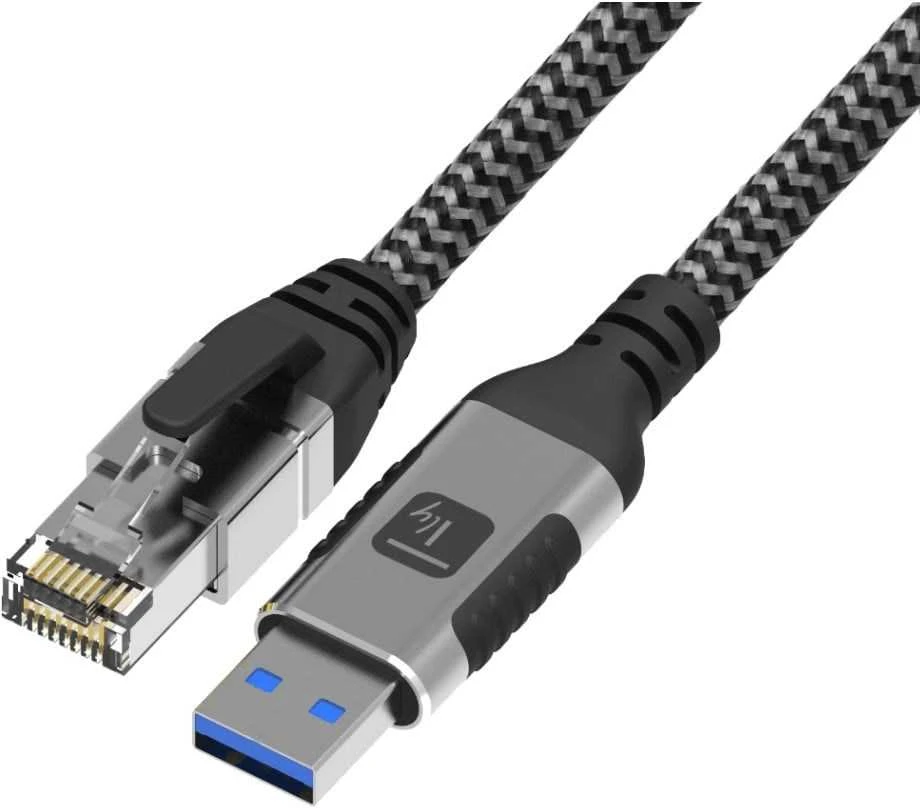 Techly ICOC U3A-RJ45-010 networking cable Juodas, Sidabrinis 1 m Cat6 F/UTP (FTP)