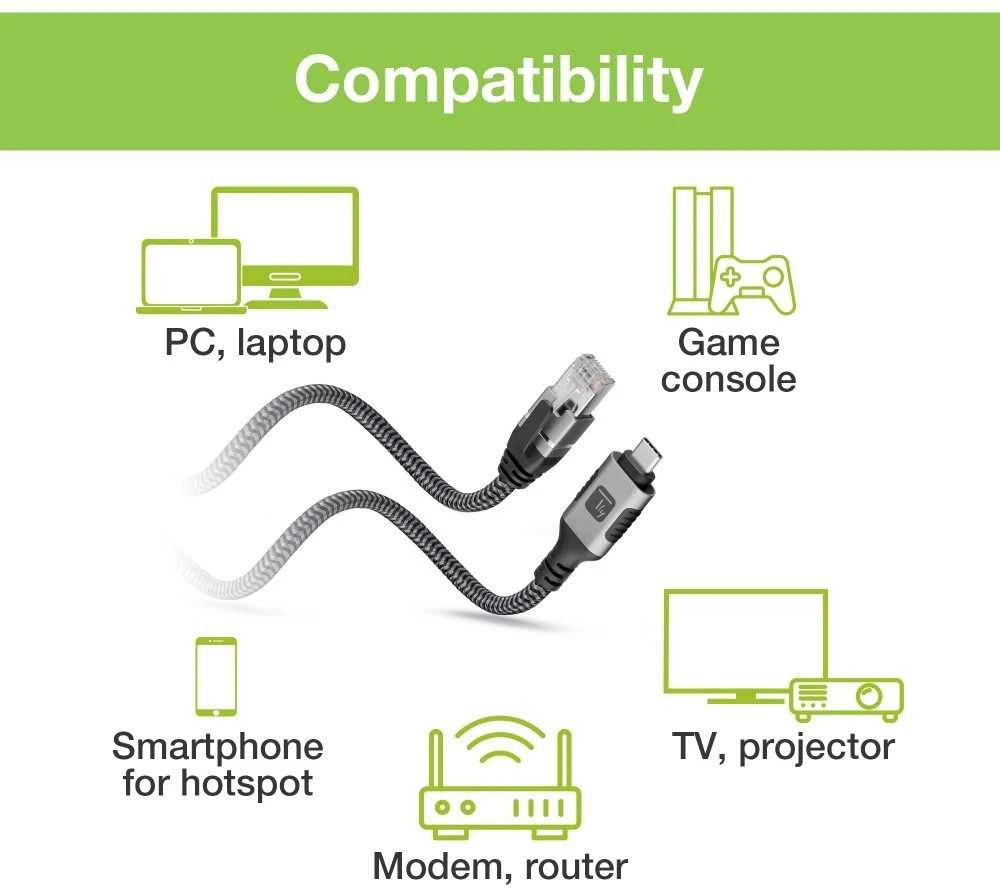 Techly ICOC U3C-RJ45-010 networking cable Sidabrinis, Juodas 1 m Cat6 F/UTP (FTP)