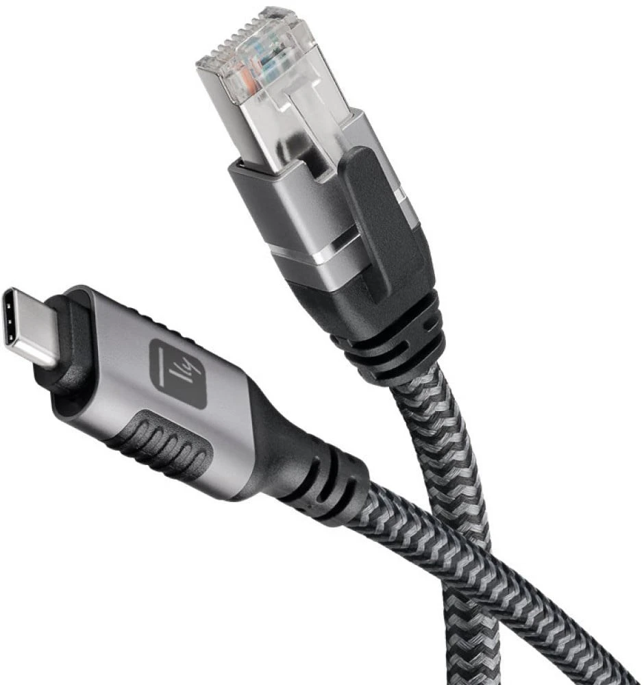 Techly ICOC U3C-RJ45-030 networking cable Sidabrinis, Juodas 3 m Cat6 F/UTP (FTP)
