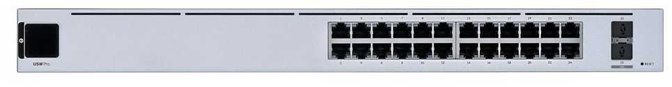 Šakotuvas UBIQUITI USW-Pro-24 valdomas jungiklis 24x 10/100/1000 2x SFP+ 1,3 colio ekranas