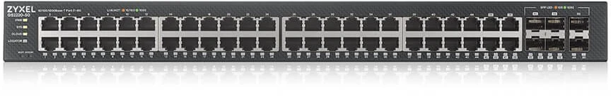 Šakotuvas ZYXEL GS2220-50, ES REGIONAS, 48 PRIEVADŲ GBE L2 KOMUTATORIUS SU GBE UPLINK (1 METŲ NCC PRO PACK LICENCIJA) (5 METŲ GARANTIJA)
