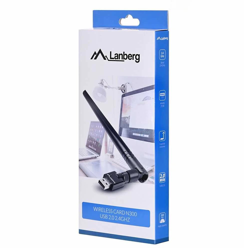 LANBERG NC-0300-WIE Adapteris Mini USB WiFi 300MBPS