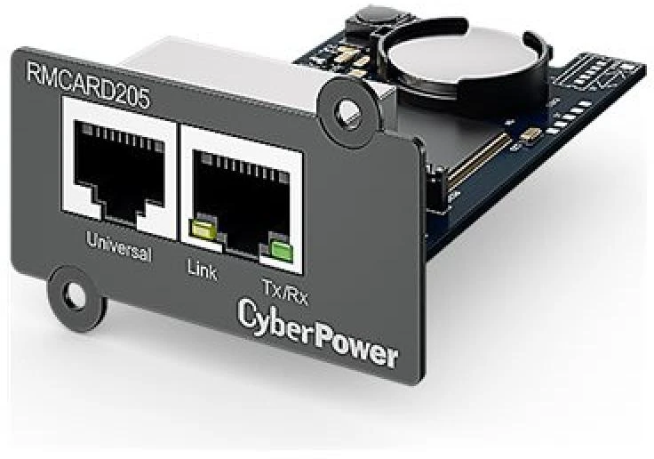 CYBERPOWER RMCARD205 tinklo plokštė, skirta SNMP SLOT, suderinamai su OR ir PR serijos dviejų jungčių tinklu ir aplinkos jutikliu
