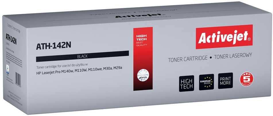 Activejet ATH-142N toner for HP spausdintuvas, Replacement HP 142A HP142A W1420A; Supreme; 950 pages; juodas; with chip