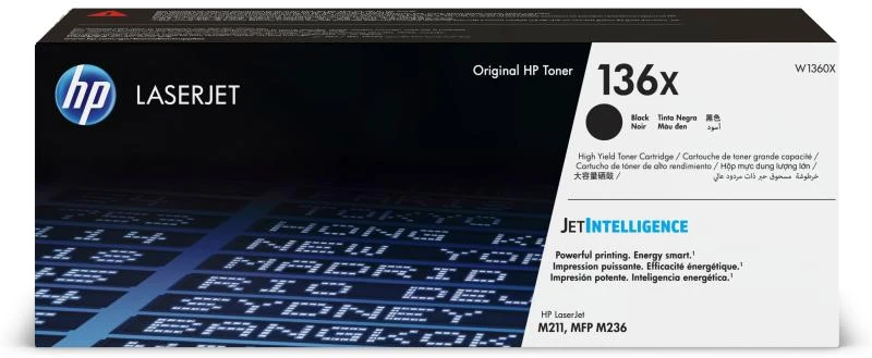 HP 136X (W1360X) kasetė lazeriniams spausdintuvams, Juoda (2600 psl.)