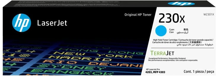 Hewlett Packard (HP) Tonerio kasetė - HP 230X žydra