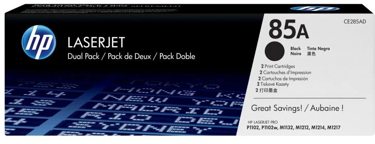 Hewlett Packard (HP) HP Toneris Juodas 85A for LaserJet P1102,P1102w,doublepack (2x1.600 pages)