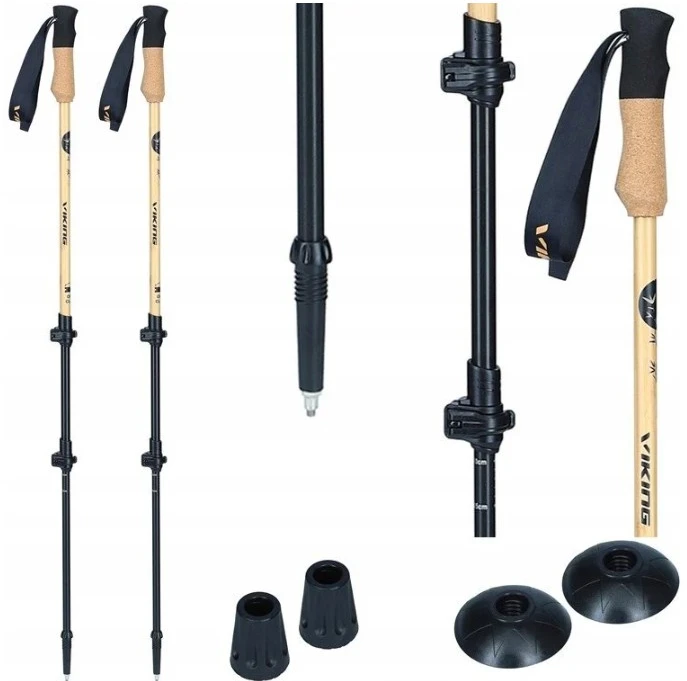 Viking Bamboo Pro Trekking Poles Brown 65-135