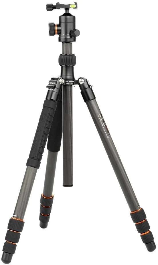 Stovas - Fotopro X Go Plus Carbon 8kg Apkrovos Talpa, 158cm Maksimalus Aukštis, Juodas