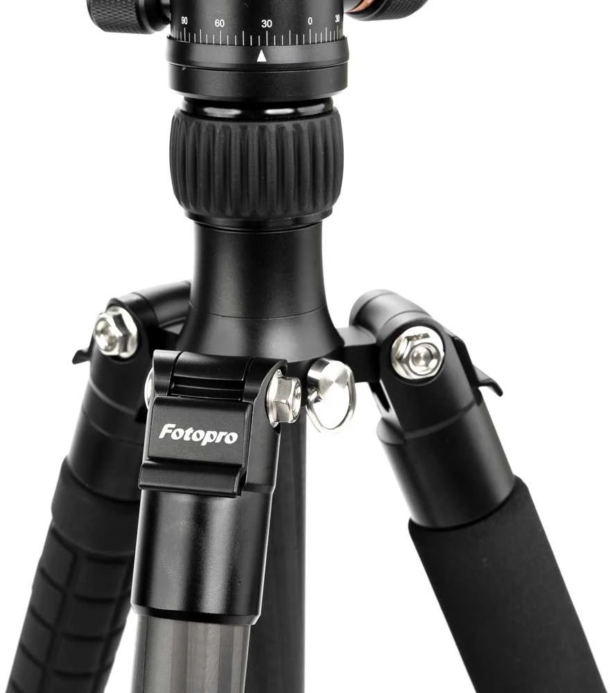 Stovas - Fotopro X Go Plus Carbon 8kg Apkrovos Talpa, 158cm Maksimalus Aukštis, Juodas