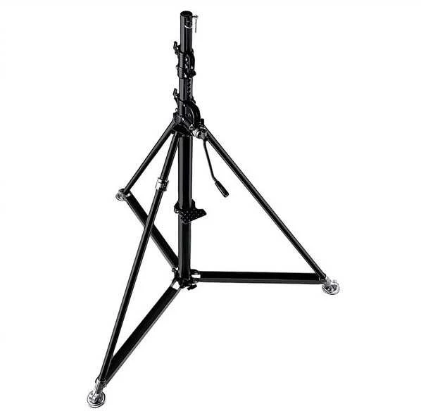 Trikojis - Manfrotto SUPER WIND UP Plieninis Reguliuojamo Aukščio Juodas