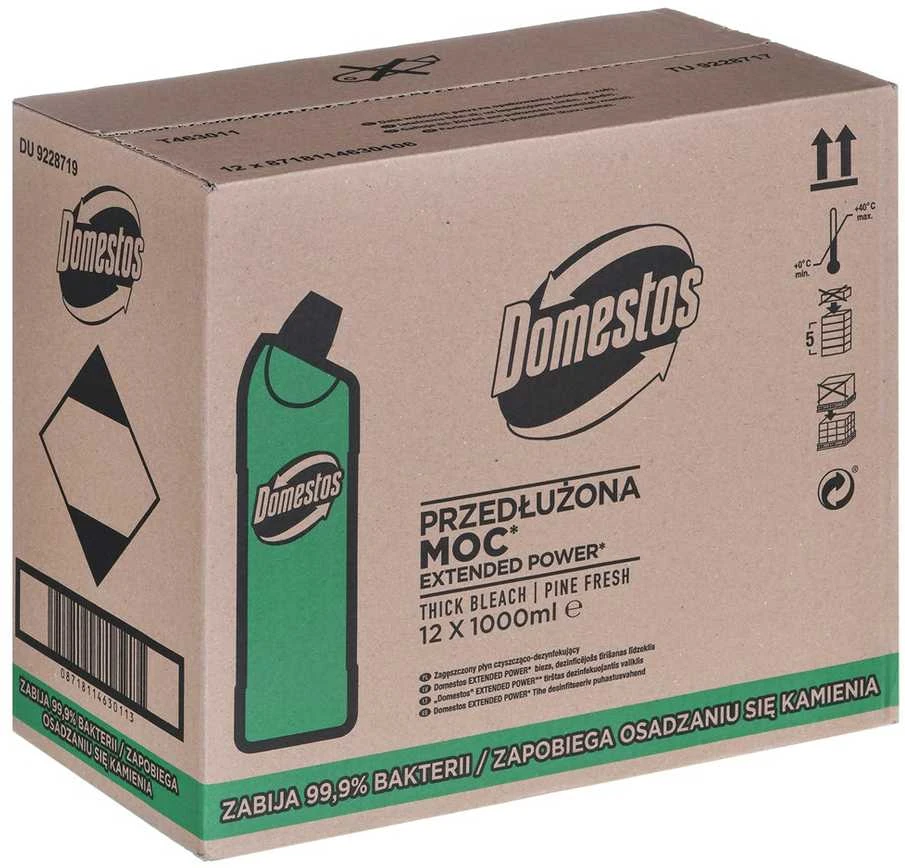 Tualeto Valiklis - Domestos Pušis 1L Pakuotė po 12