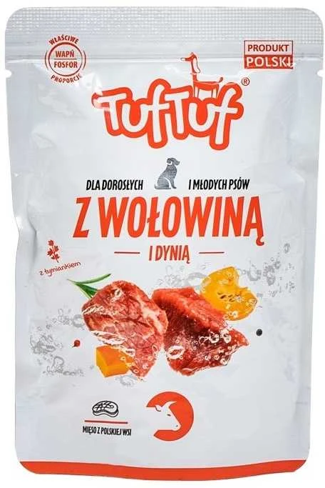 TufTuf Šunų Maistas - TUF TUF Smulkinta Jautiena su Moliūgu 100g Be Glitimo