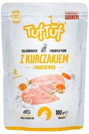 TufTuf Šunų Maistas - TUF TUF Vištienos ir Morkų Drėgnas Maistas 100g Be Glitimo
