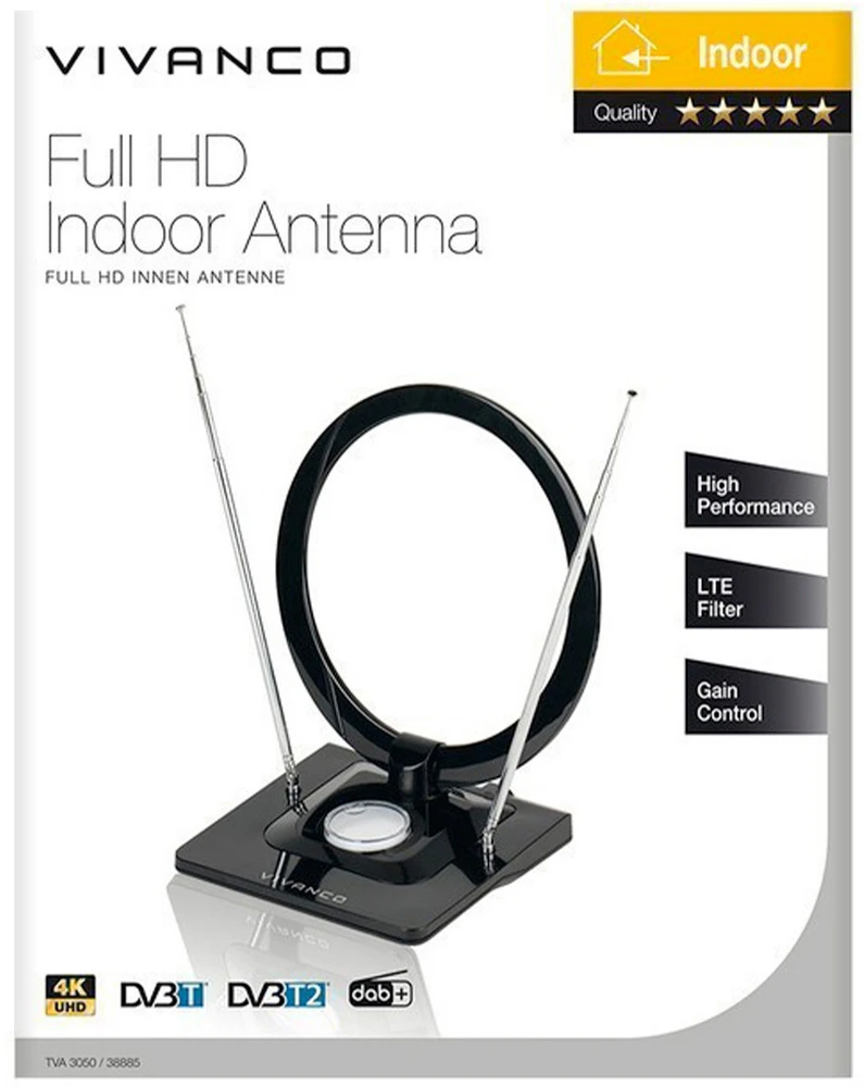 TV Antena - Vivanco TVA3050 DVB-T2/DAB+ Sustiprinta LTE Filtru 2 m