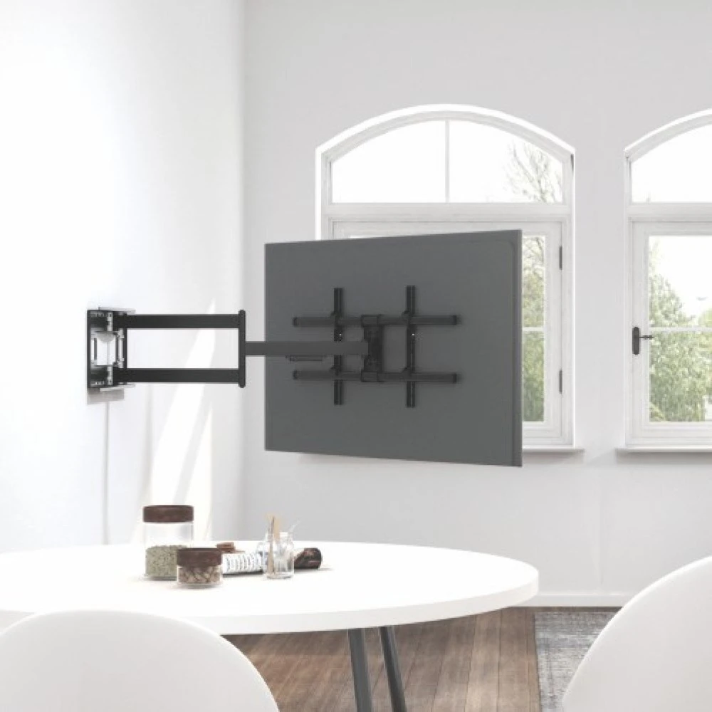 TECHLY sieninis laikiklis, ištraukiama rankena iki 1015 mm LCD 43-80 colių Juodas