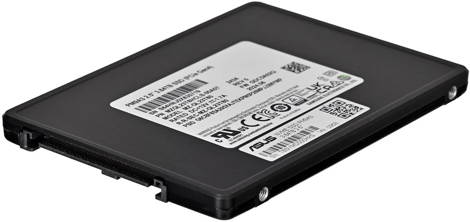 U.2 NVMe SSD - Samsung PM9A3 3.84TB 6900 MB/s Skaityti 4100 MB/s Rašyti Juoda