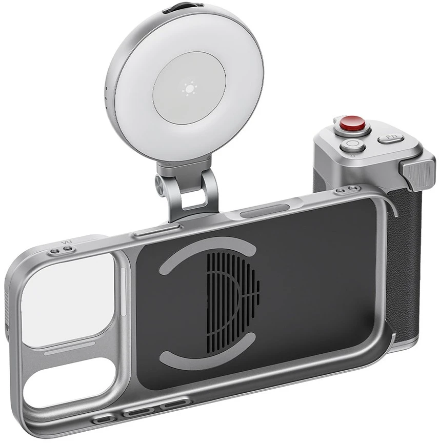 „Telesin Master Grip“ laikiklis, skirtas „iPhone 17 Pro“ – viskas viename rinkinys: šviesa + filtras