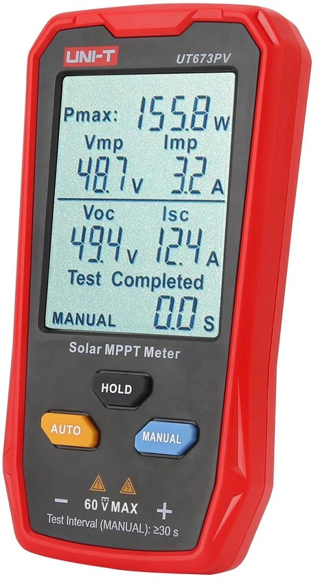 Uni-t Matavimo Priemonė - UT673PV Fotovoltinės Plokštės Parametrų Matuoklis, Maksimali Galia, Įtampa, Srovė, Juoda