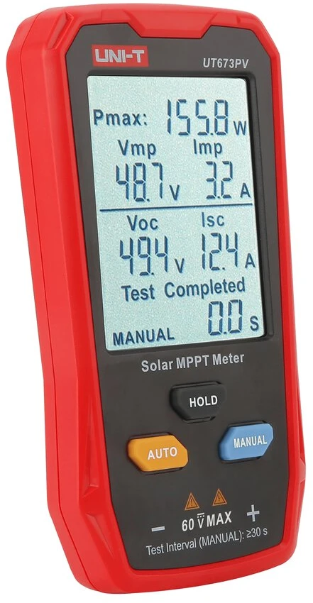 Uni-t Matavimo Priemonė - UT673PV Fotovoltinės Plokštės Parametrų Matuoklis, Maksimali Galia, Įtampa, Srovė, Juoda