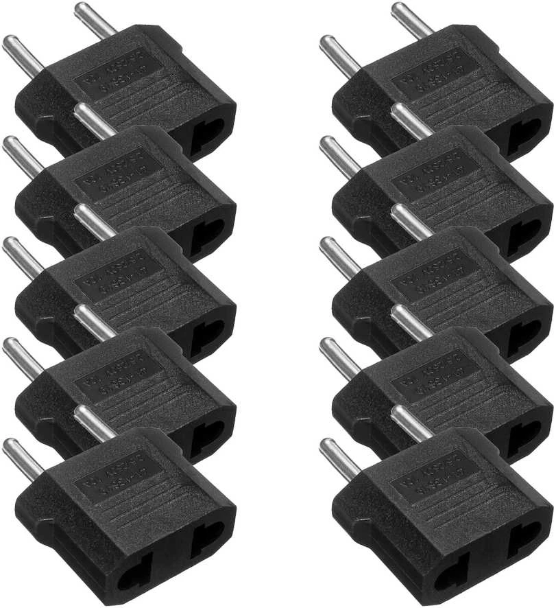 Jungiamieji US į EU elektros adapteriai, 10 vienetų rinkinys