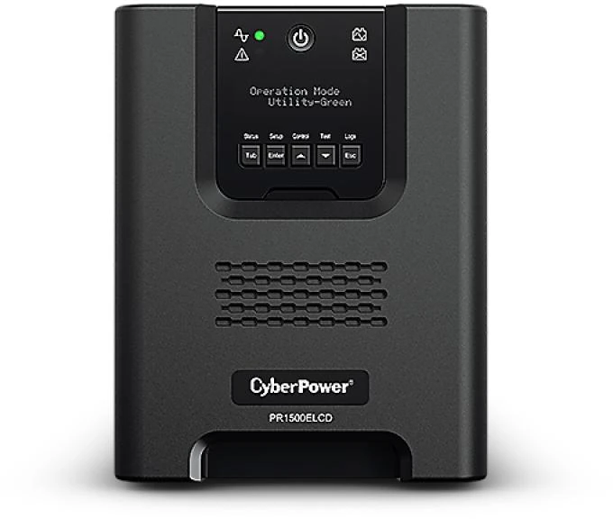 CYBERPOWER PR1500ELCD Line-Interactive UPS 1500VA/1350W Sinewave AVR LCD išvestis IEC RS232 USB HID EPO SNMP EnergyStar