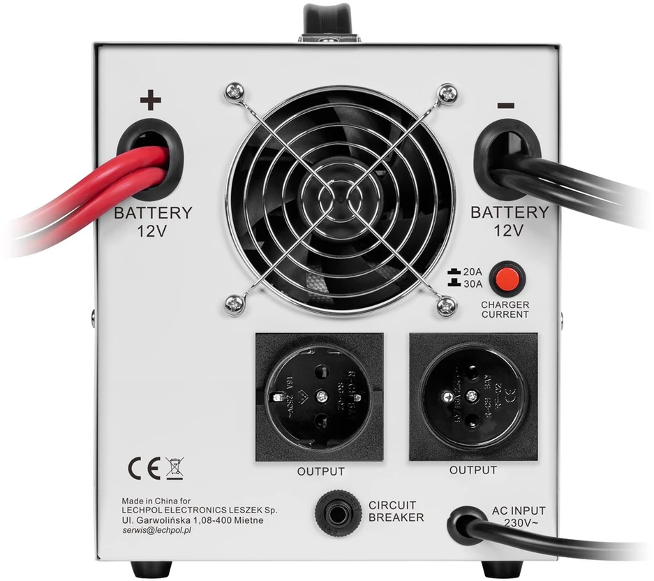 KEMOT PROsinus-2000 nepertraukiamo maitinimo šaltinis su pilna sinusoidė ir įkrovimo funkcija 12V 230V 2000VA 1200W