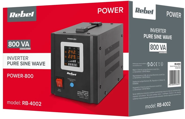 UPS - Rebel POWER-800 800 VA/500 W 230 V grynos sinusoidės keitiklis