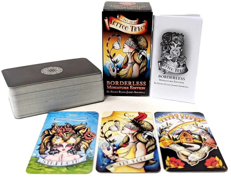 Us Games Systems Taro kortos - Aštuoni Monetų Tatuiruotės Tarot Mini Leidimas 78 Kortos 4.0 x 7.5 cm