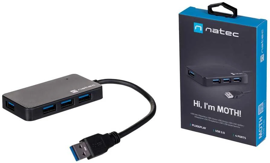 NATEC Moth USB 3.0 šakotuvas su pakuote