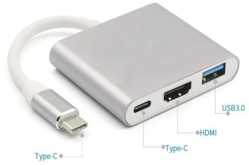 USB adapteris - Platinet multimedijos adapteris 3-in-1 46241 5 Gb/s 100 W 4K 30 Hz