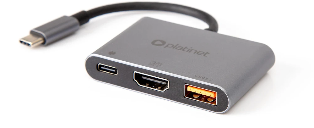 USB-C šakotuvas Platinet 3in1 (PMH9991T) (1xHDMI 4K; 1xUSB-C; 1xUSB 3.2)