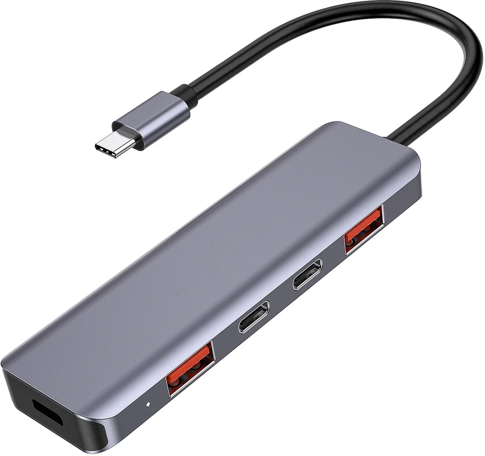 USB adapteris – Platinet daugialypės terpės adapteris 46237, 2x USB 3.2, 2x USB-C 3.2, 100 W PD