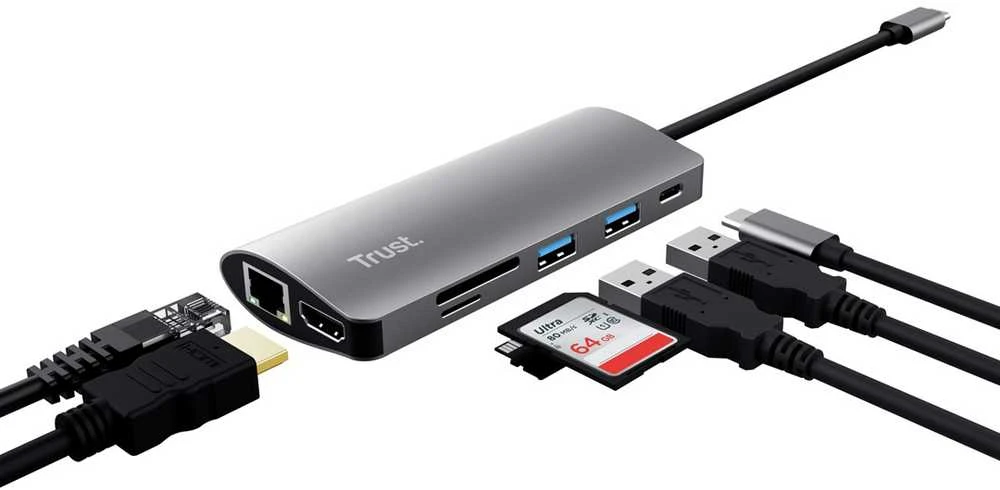 Trust Pasitikėkite Dalyx 7in1 USB-C kelių prievadų adapteriu (TR-23775)