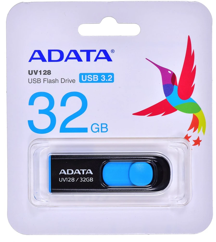 USB laikmena Adata UV128 32GB Juodas/Mėlynas