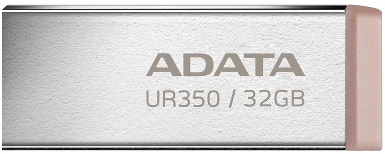 USB Atmintinė - ADATA UR350 32GB, 100 MB/s, Metalinė Dėžutė, Ruda